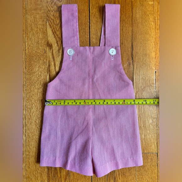 Vintage Red & White Striped Polyester/Cotton Overalls - Picture 10 of 11